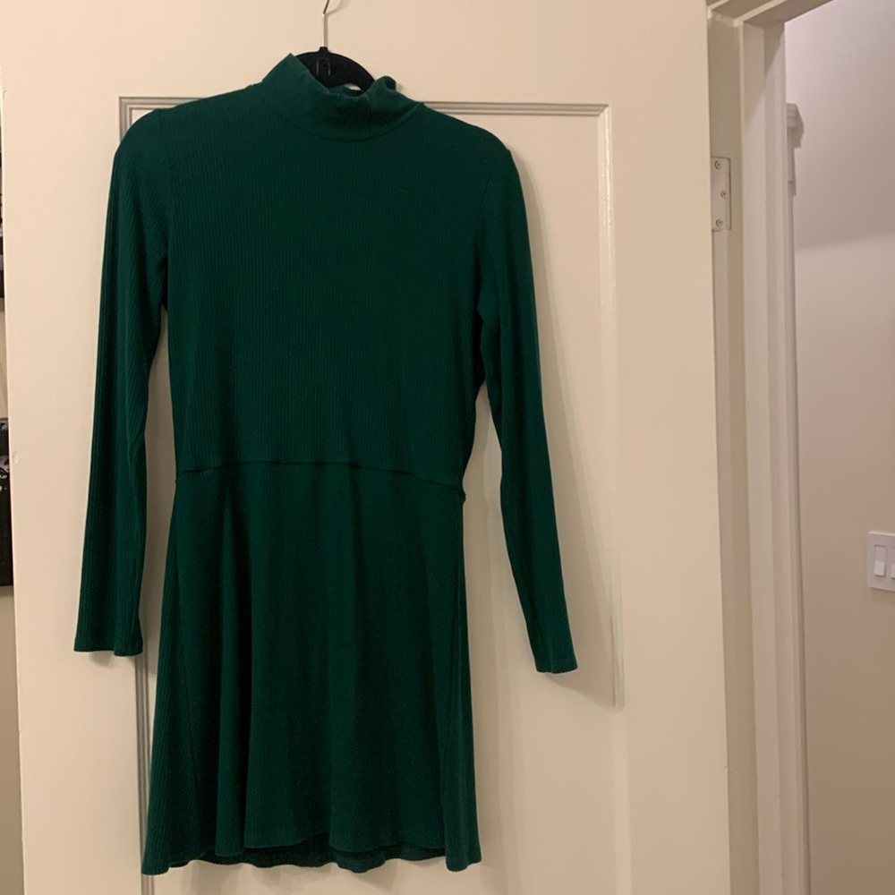 Reformation green shift dress.